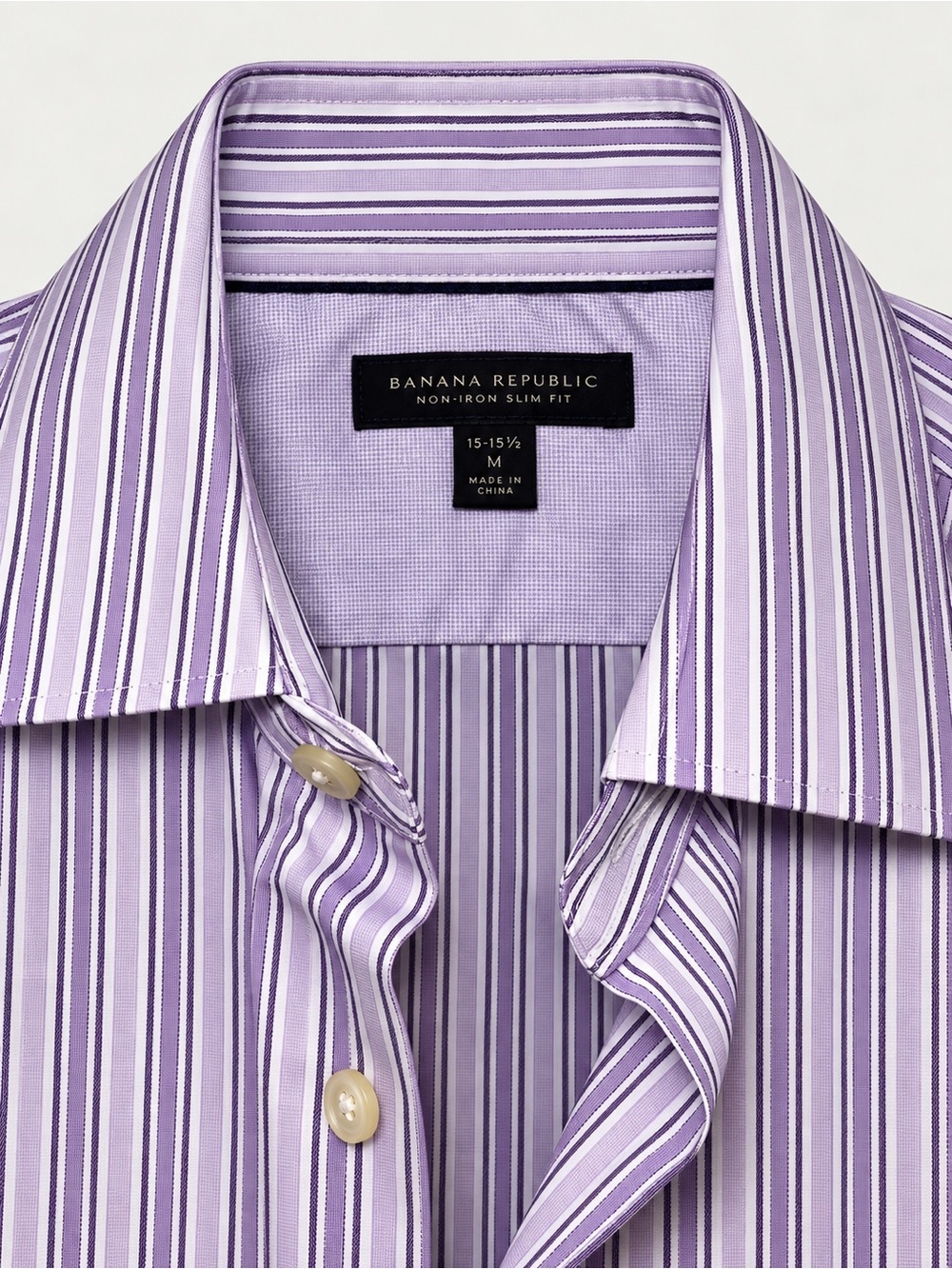 Banana Republic Lavender and White Striped Dress Shirt